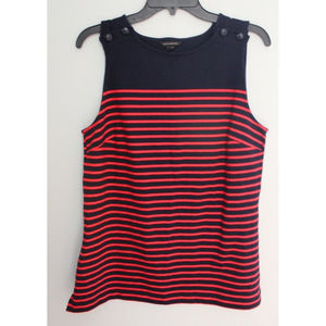 Banana Republic Nautical Navy and Red Stripe Sleeveless Top Size M